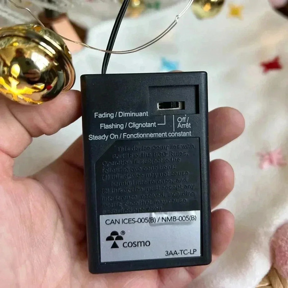 Gold Bell String Lights Battery-Operated Fairy Lights Christmas tree decor - Picture 6 of 7